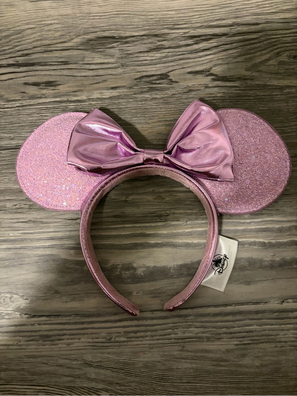 Disney Light Purple Glitter Minnie Mouse Ear Headband with Shiny Bow